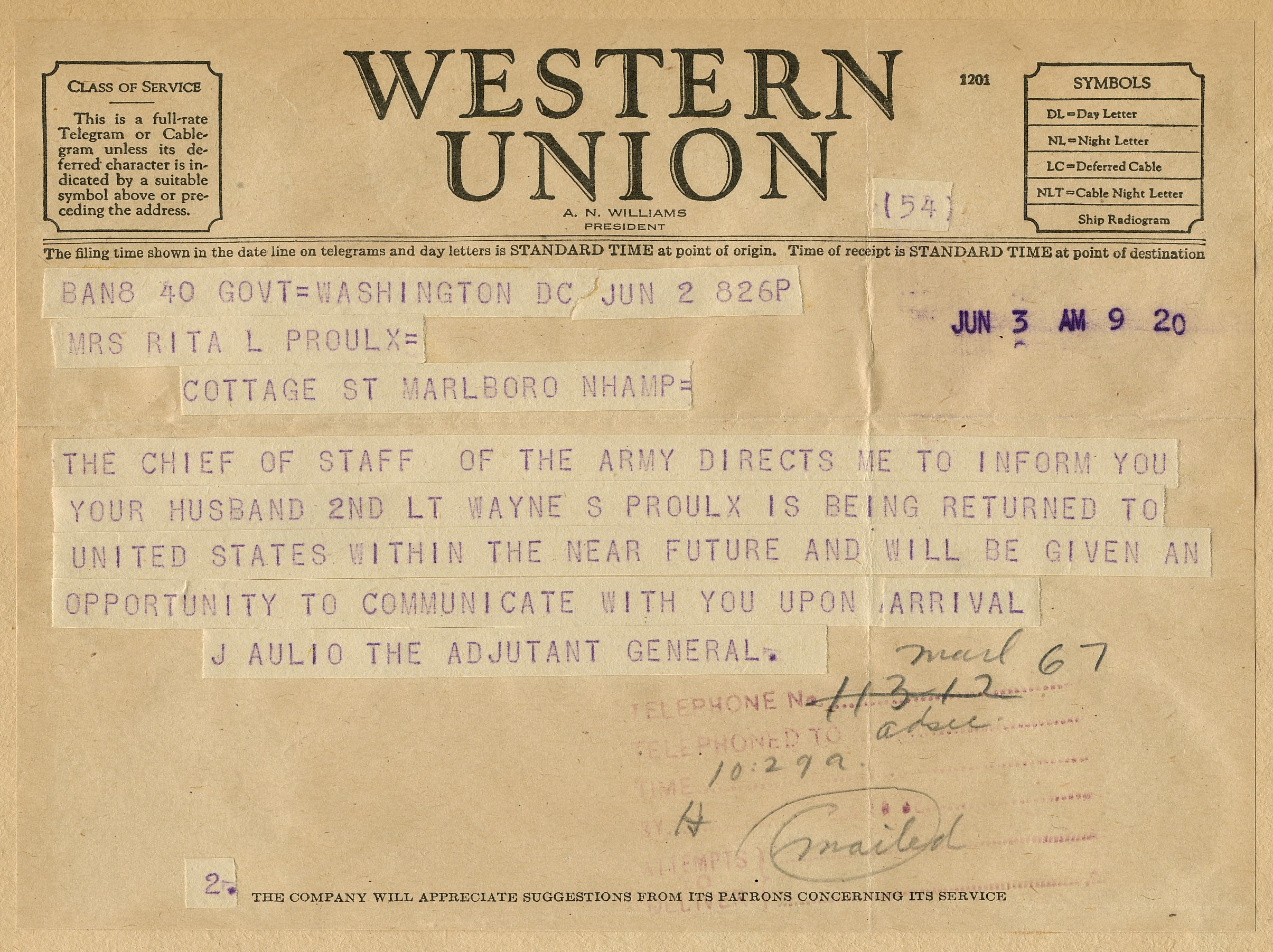 Newspaper posting about daily life for the prisoners.