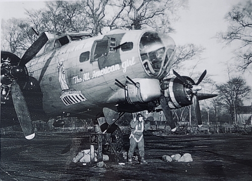 photo of the all american girl aircraft that Lieutenant Proulx co-piloted on his fifth mission