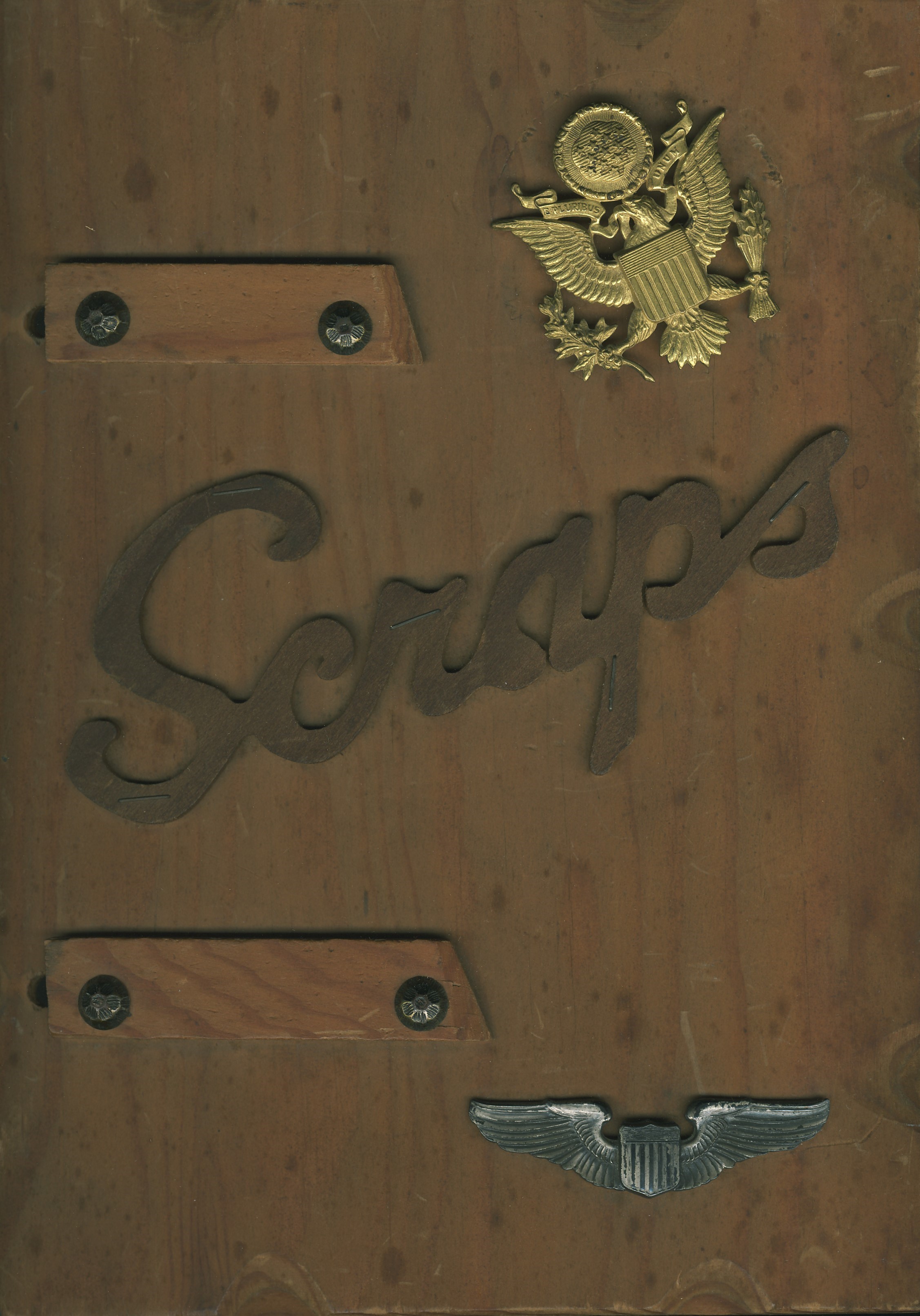 Wooden scrapbook cover, the source for much of this website