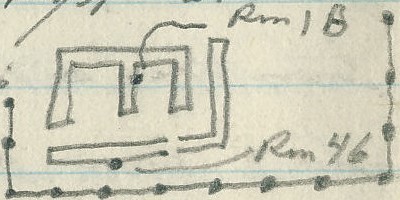 Drawing of interrogation camp by Wayne.